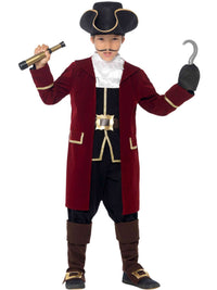 DELUXE PIRATE CAPTAIN COSTUME, KIDS - M