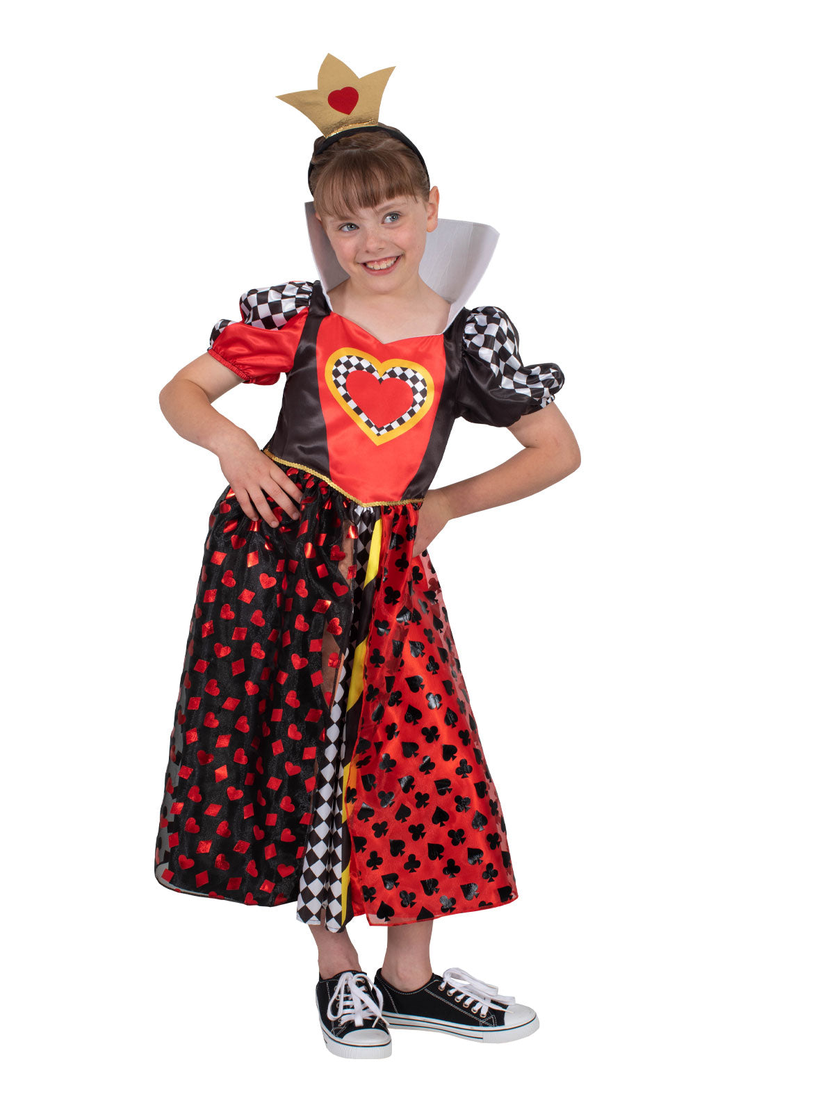 QUEEN OF HEARTS DELUXE COSTUME, CHILD - Side