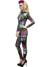 FEVER DAY OF THE DEAD COSTUME, MULTI-COLOURED - L - Side