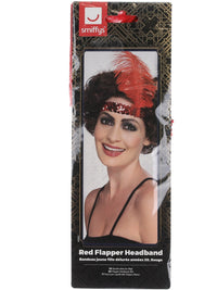 FLAPPER RED HEADBAND, ADULT - Back