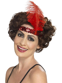 FLAPPER RED HEADBAND, ADULT - Front