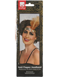 FLAPPER GOLD HEADBAND, ADULT - Back