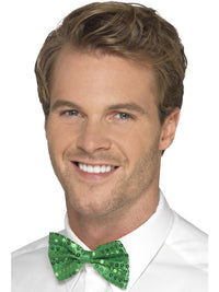BOW TIE GREEN SEQUIN, ADULT - Back