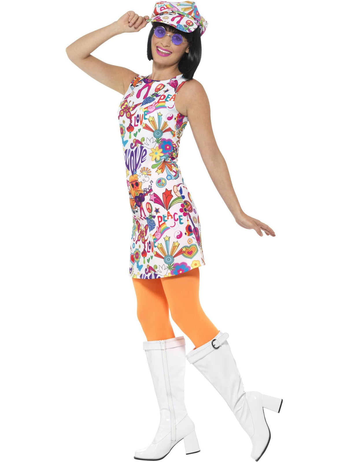 60S GROOVY CHICK COSTUME, ADULT - Back