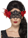 DAY OF THE DEAD LACE FILIGREE EYEMASK, ADULT - Front