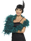 FEATHER BOA TEAL DELUXE, ADULT - Front