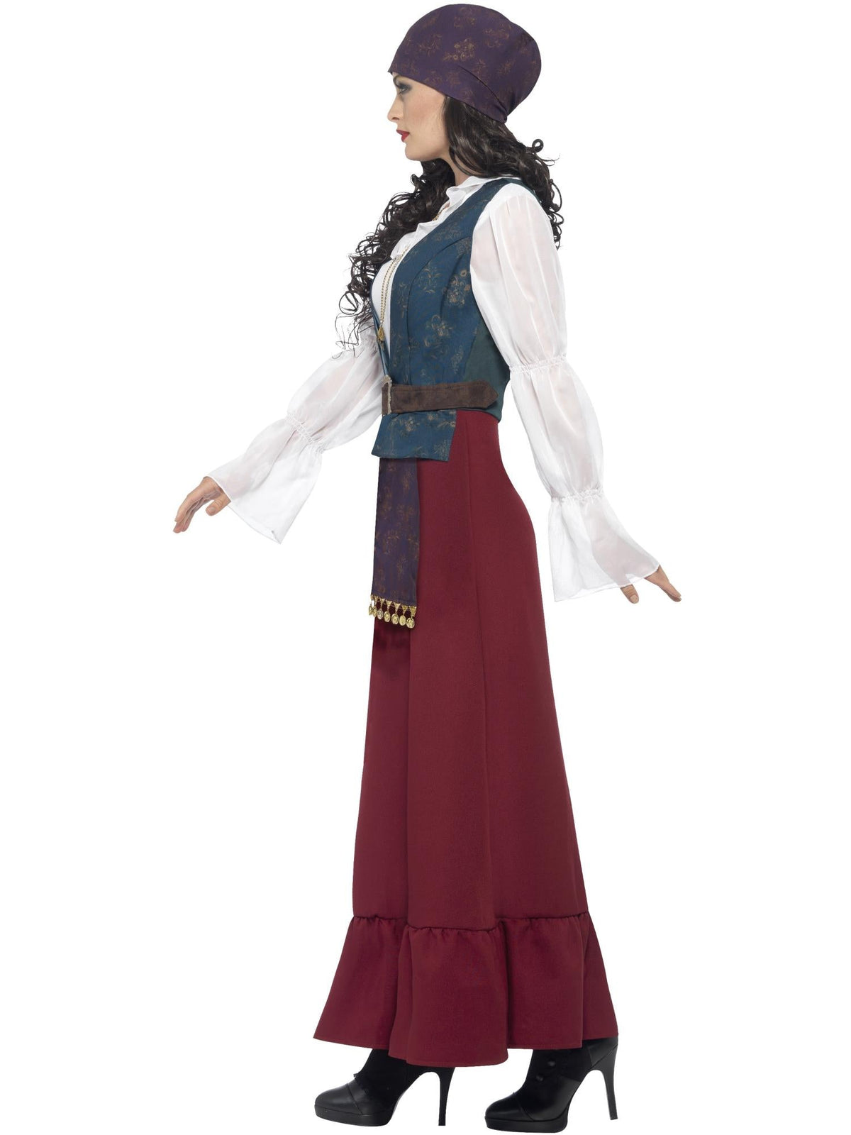 PIRATE BUCCANEER BEAUTY DELUXE COSTUME, ADULT - S - Back