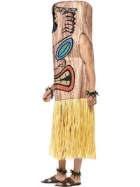 TIKI TOTEM HAWAIIAN COSTUME, ADULT - Back