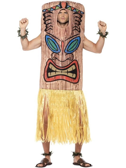 TIKI TOTEM HAWAIIAN COSTUME, ADULT - Front
