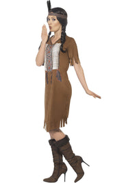 NATIVE AMERICAN WARRIOR PRINCESS COSTUME, ADULT - Back