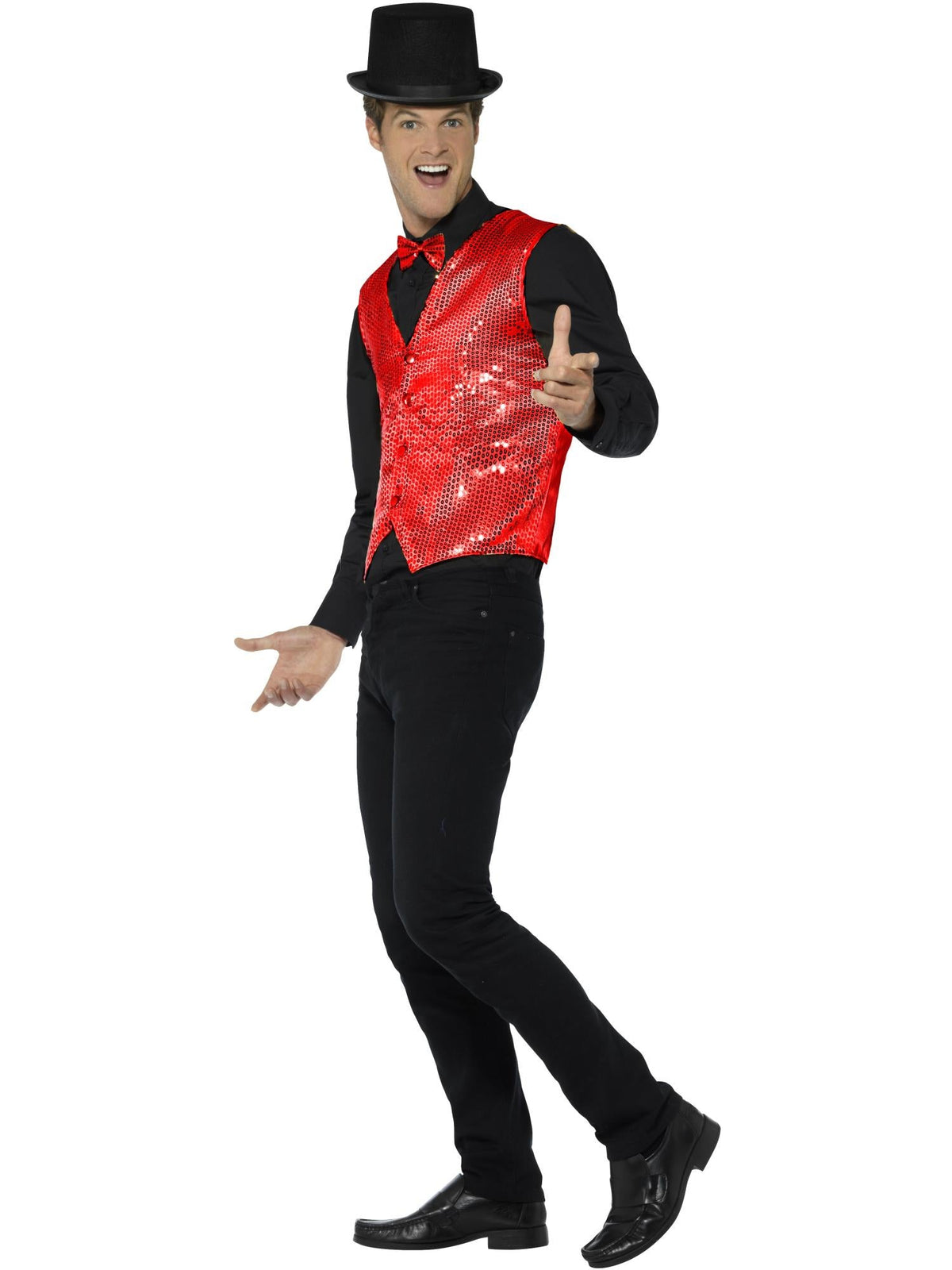 WAISTCOAT - RED SEQUIN, ADULT - Back