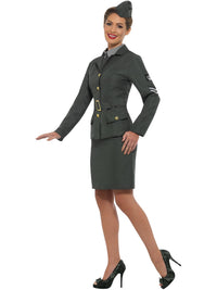 WW2 ARMY GIRL COSTUME, ADULT - Back
