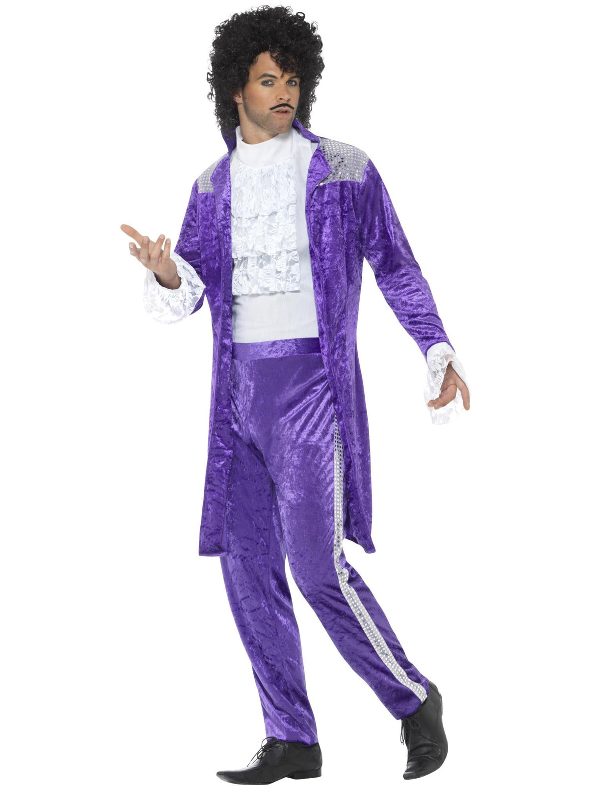 80S PURPLE MUSICIAN COSTUME, ADULT - Back