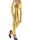 80S METALLIC GOLD DISCO LEGGINGS, ADULT - Front