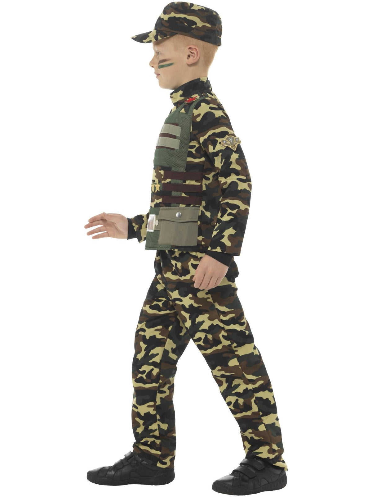 CAMOUFLAGE MILITARY BOY COSTUME, CHILD - Back