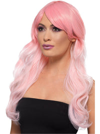 OMBRE WIG, ADULT - Blue & Pink - Back