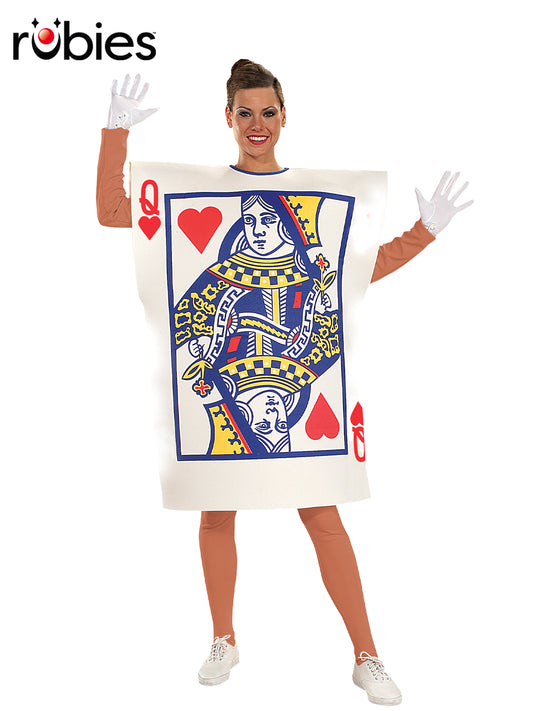 QUEEN OF HEARTS PLAYING CARD COSTUME, ADULT - STD - Front