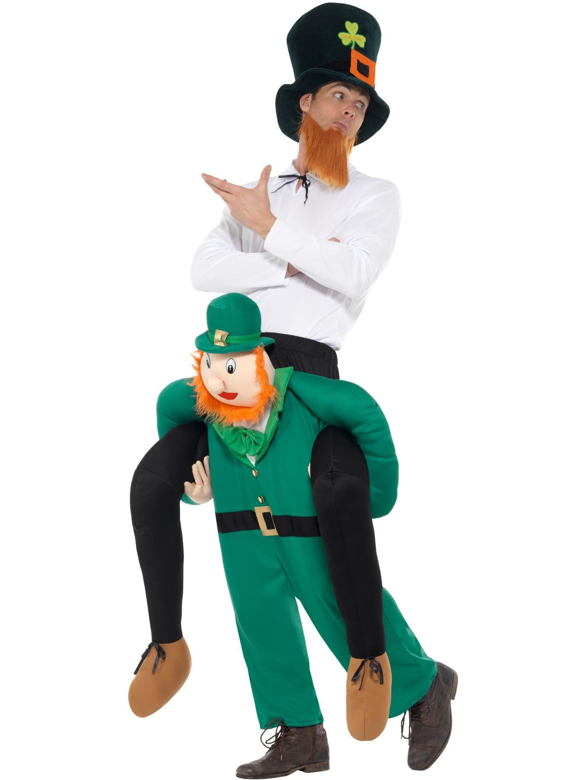 PADDY'S LEPRECHAUN PIGGY BACK COSTUME, ADULT - Back