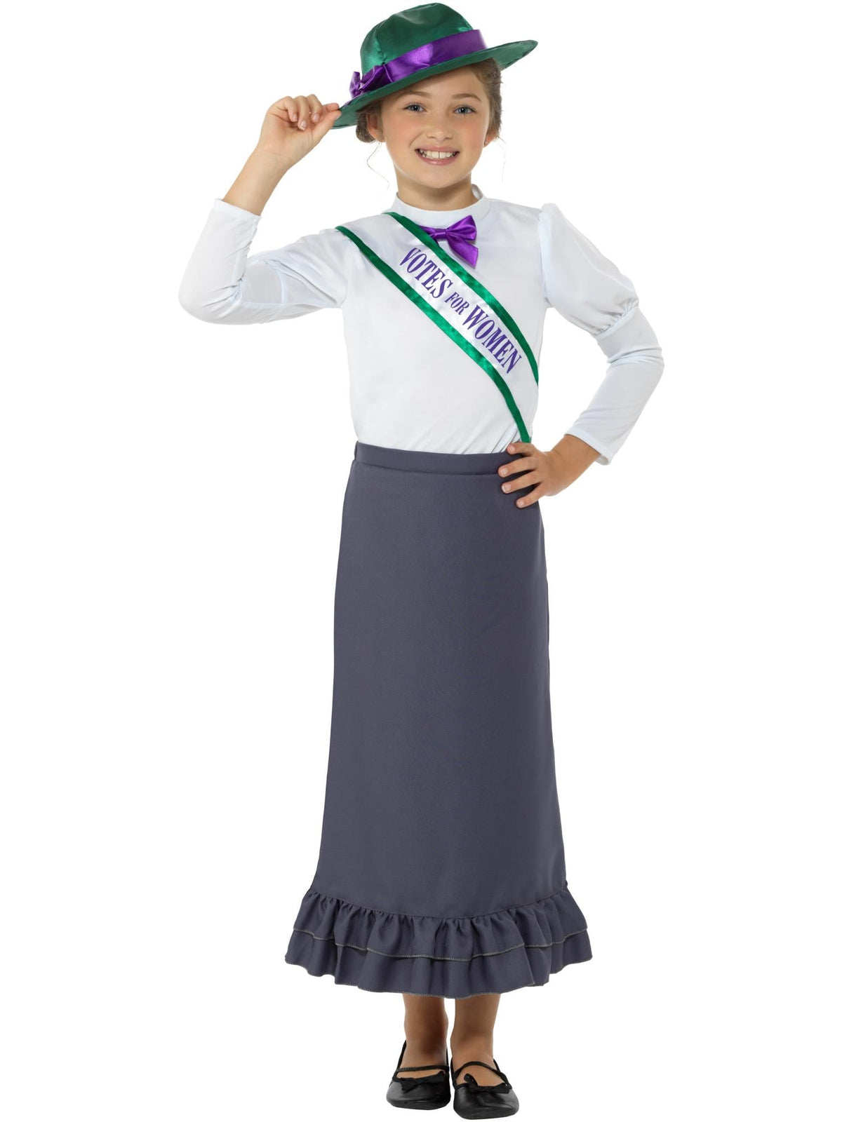 VICTORIAN SUFFRAGETTE COSTUME, CHILD - M - Packaging
