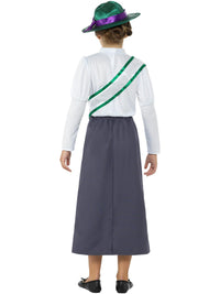 VICTORIAN SUFFRAGETTE COSTUME, CHILD - M - Side