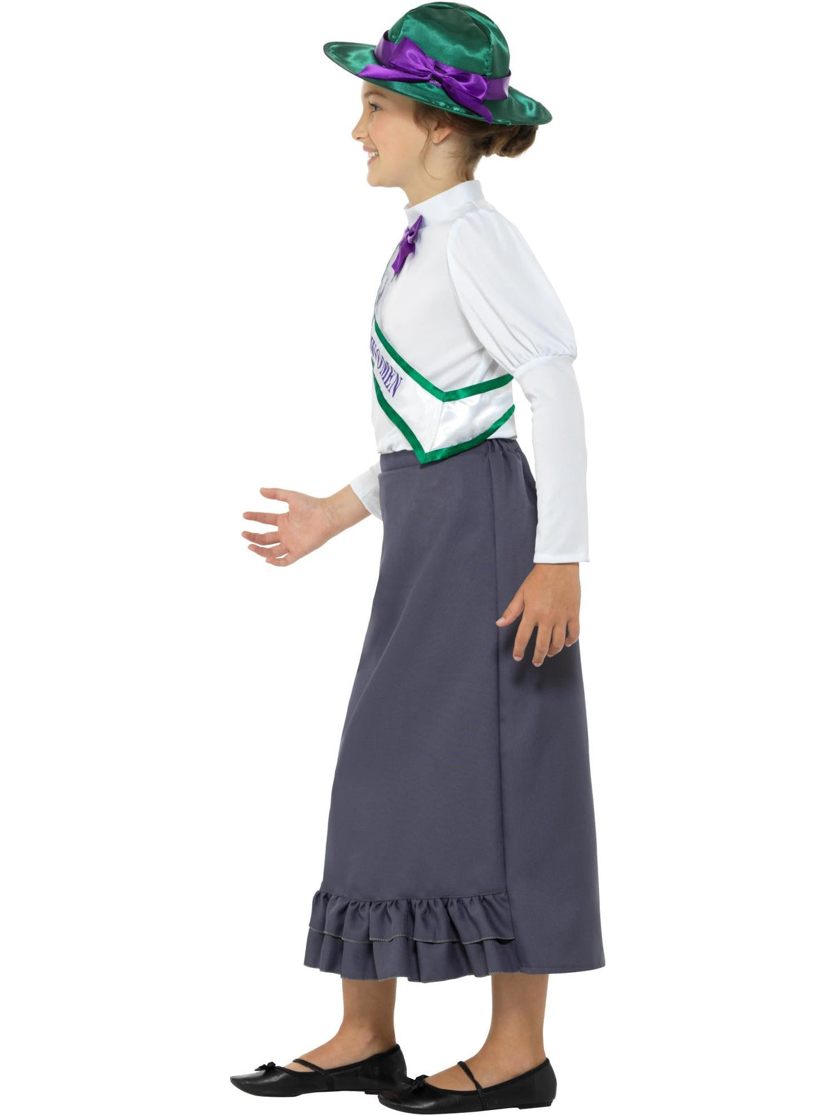 VICTORIAN SUFFRAGETTE COSTUME, CHILD - M - Back