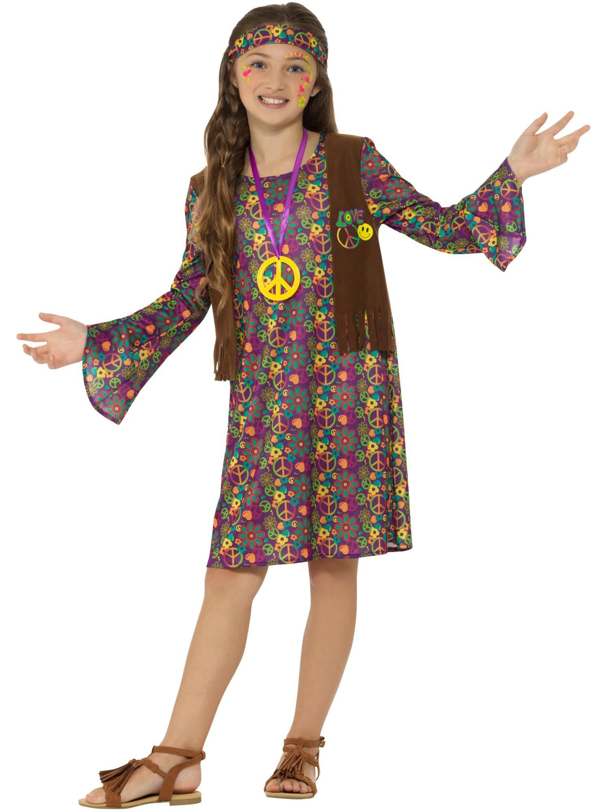 HIPPIE GIRL COSTUME, CHILD - Packaging