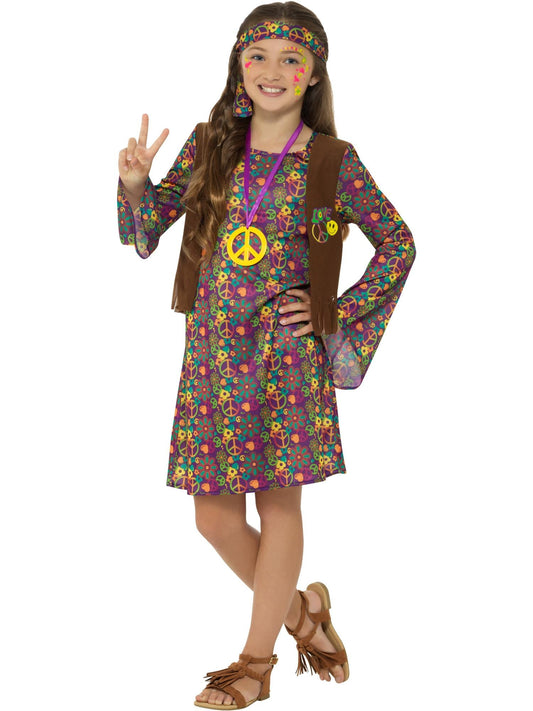 HIPPIE GIRL COSTUME, CHILD - Front