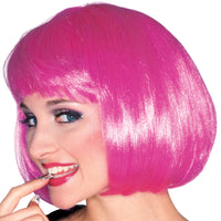 SUPERMODEL HOT PINK WIG - ADULT - Back