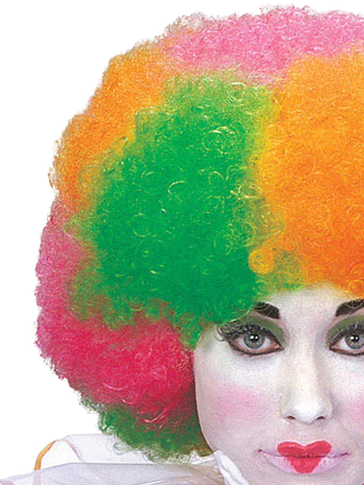 CLOWN MULTI COLOUR NEON WIG - ADULT - Back