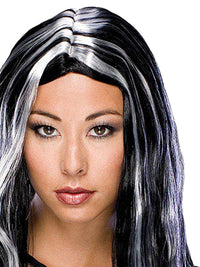WITCH GREY STREAKED WIG - ADULT - Back