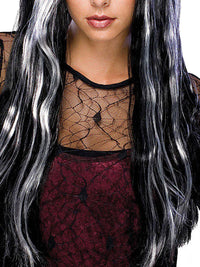 WITCH GREY STREAKED WIG - ADULT - Side