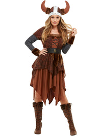 VIKING BARBARIAN QUEEN COSTUME, ADULT - Back