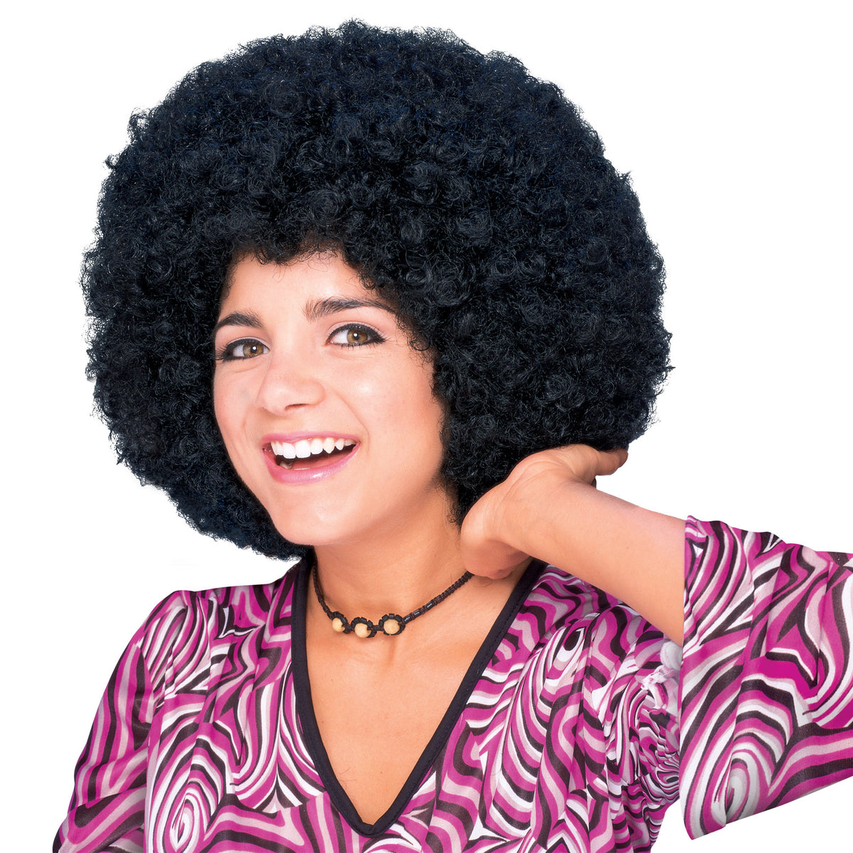 AFRO WIG BLACK  - ADULT - Back