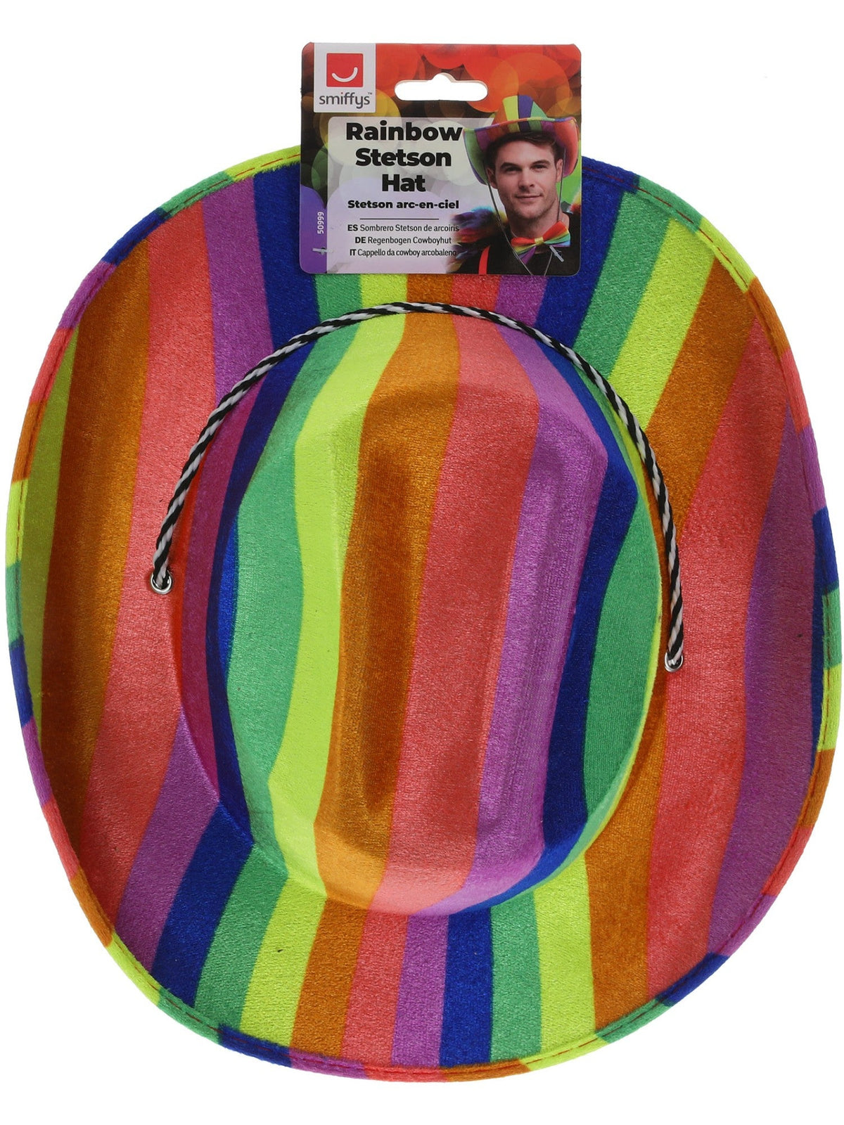 RAINBOW STETSON HAT, ADULT - Back