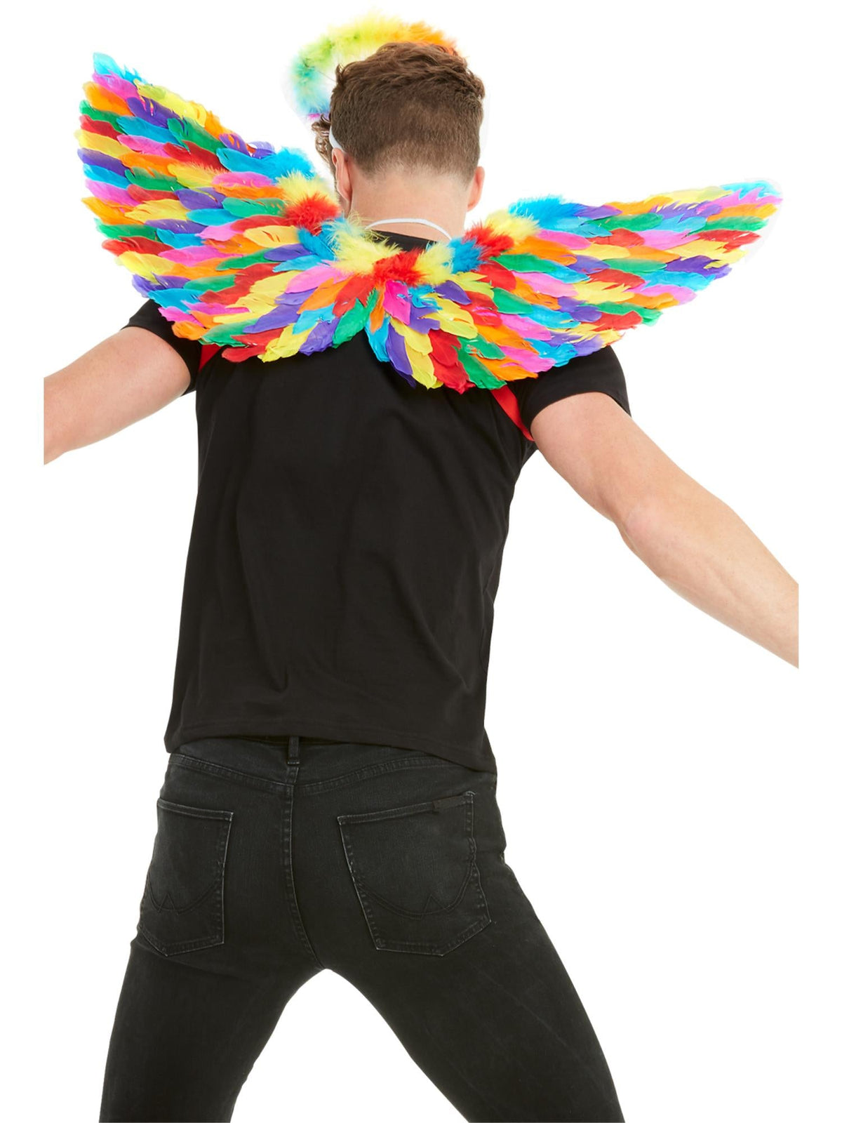 RAINBOW FEATHER WINGS, ADULT - Back