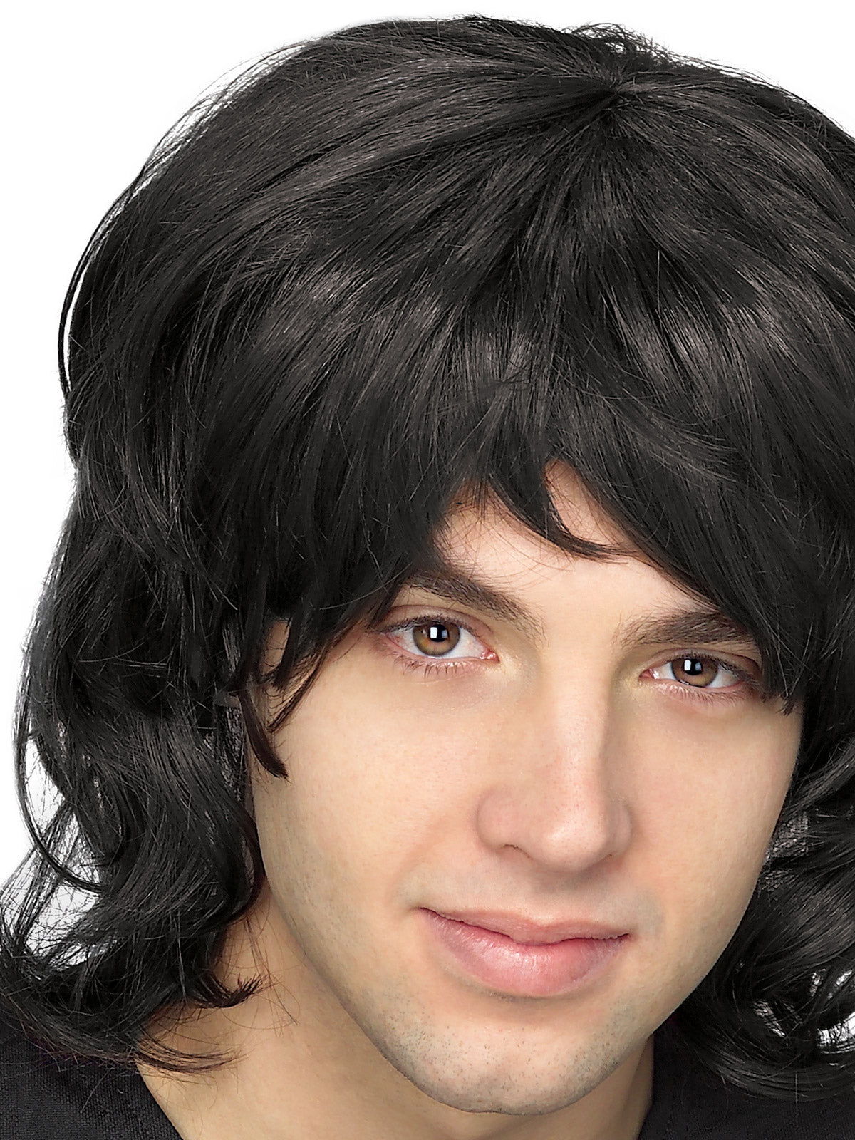 70'S BLACK SHAG WIG - ADULT - Back