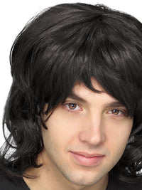 70'S BLACK SHAG WIG - ADULT - Back