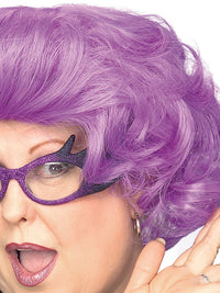 THE DAME PURPLE WIG - ADULT - Back