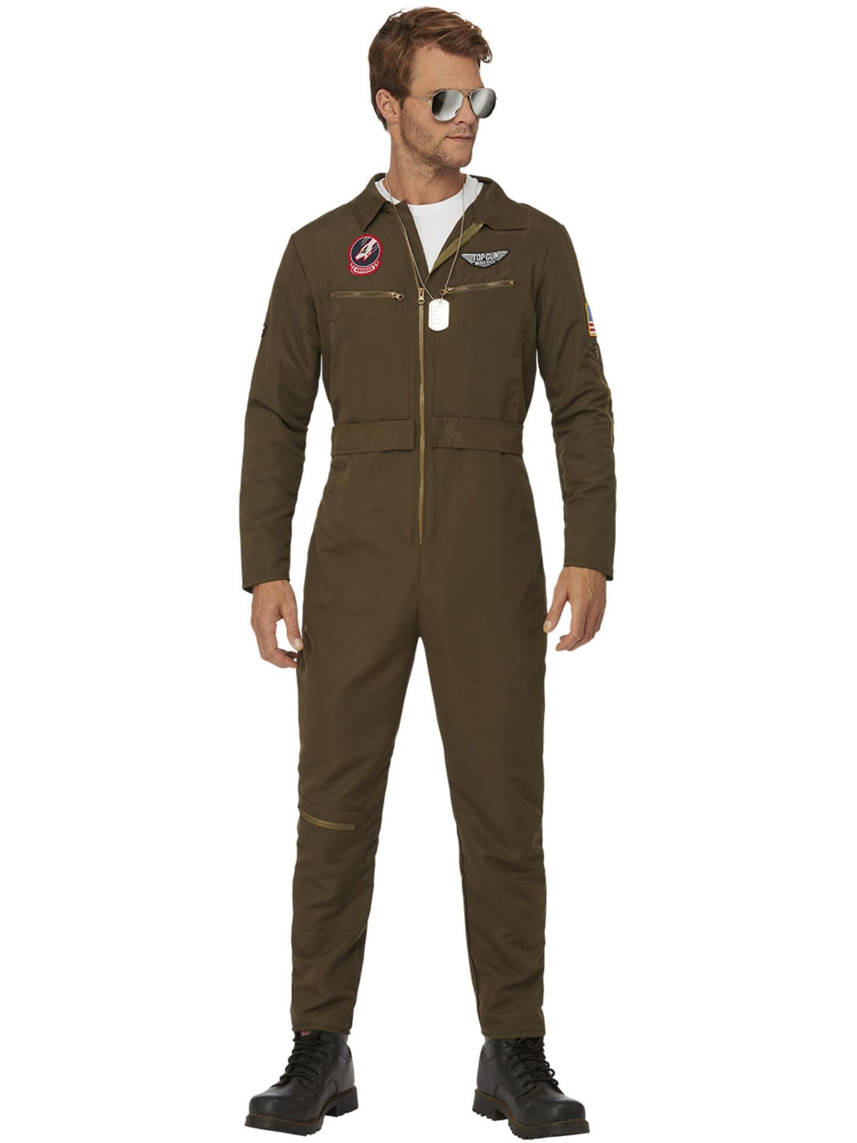 TOP GUN MAVERICK MEN'S AVIATOR COSTUME, GREEN - L