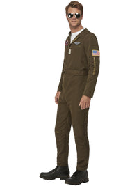 TOP GUN MAVERICK MEN'S AVIATOR COSTUME, GREEN - L - Side