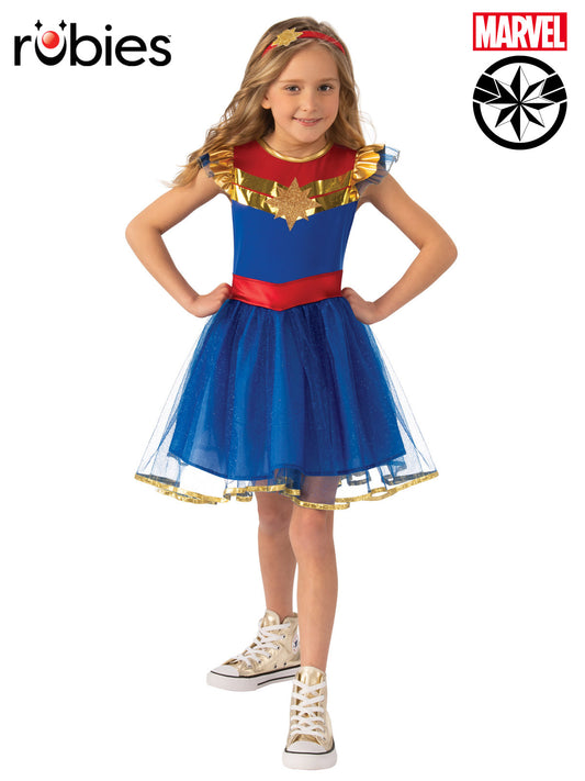 CAPTAIN MARVEL TUTU DRESS COSTUME, CHILD - 4-6 YRS - Front