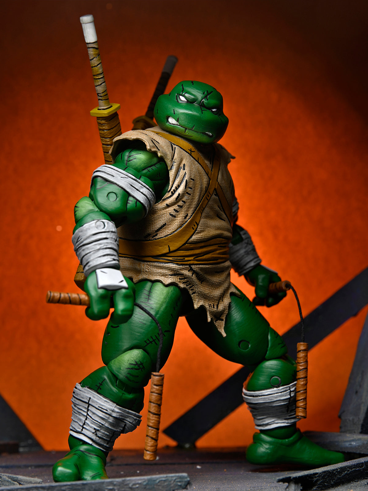TMNT MICHELANGELO THE WANDERER (MIRAGE) 7" SCALE ACTION FIGURE - Back