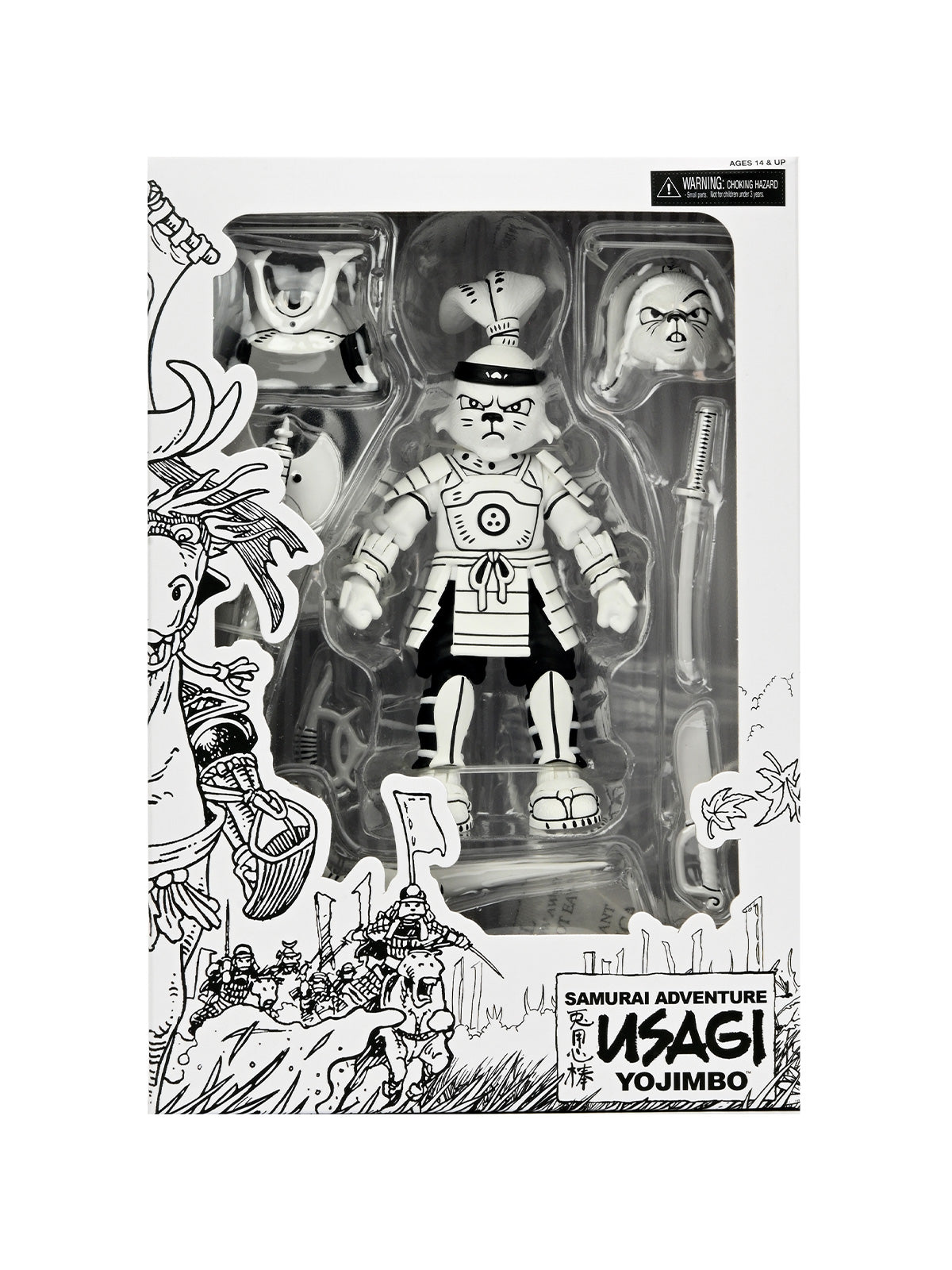 SAMURAI USAGI YOJIMBO BLACK &amp; WHITE - 7" SCALE ACTION FIGURE - Packaging