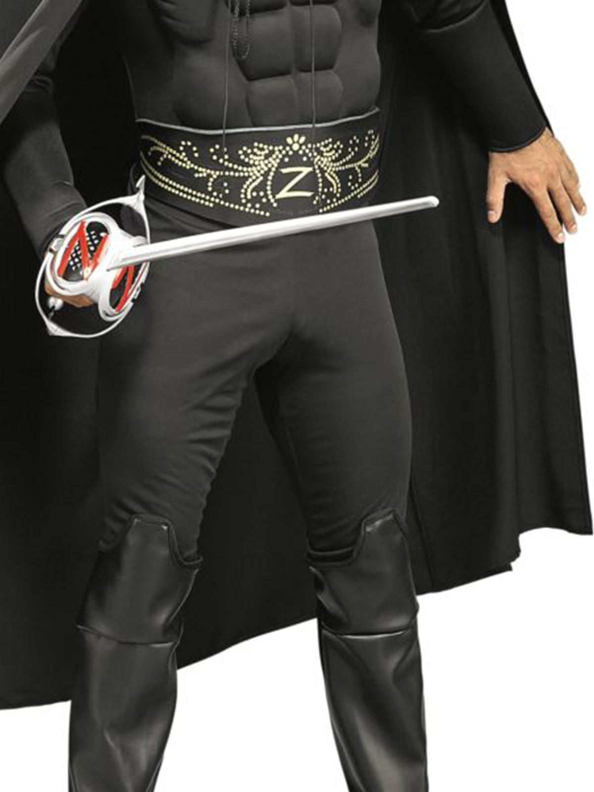 ZORRO DELUXE MUSCLE CHEST COSTUME, ADULT - Side