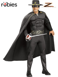 ZORRO DELUXE MUSCLE CHEST COSTUME, ADULT - Front