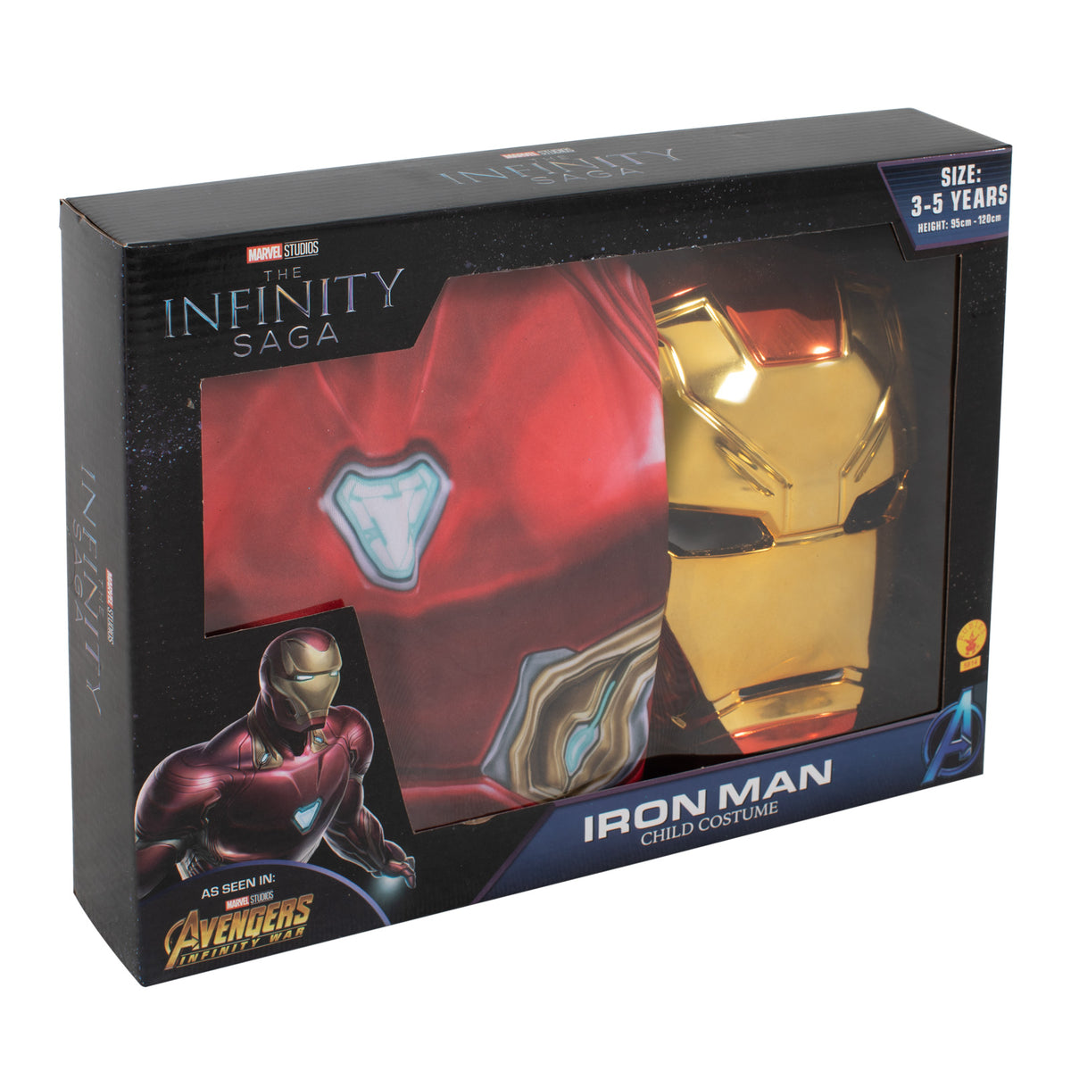 IRON MAN COSTUME BOX SET, CHILD - 3-5 YRS - Packaging