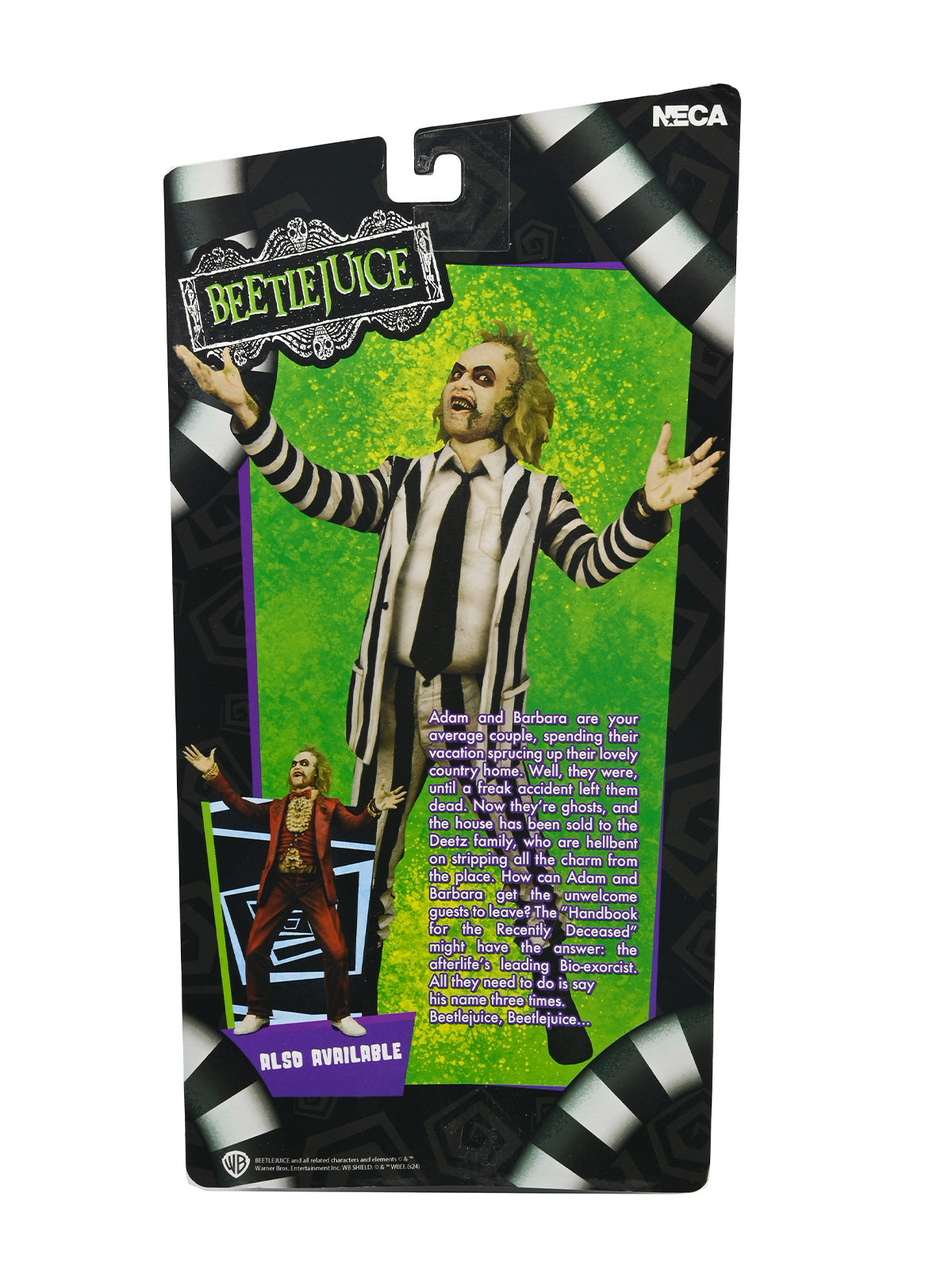 BEETLEJUICE (1988) - BLACK &amp; WHITE STRIPED SUIT BEETLEJUICE - 7" SCALE ACTION FIGURE