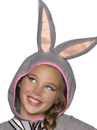 BUGS BUNNY GIRLS HOODED COSTUME, CHILD - Back