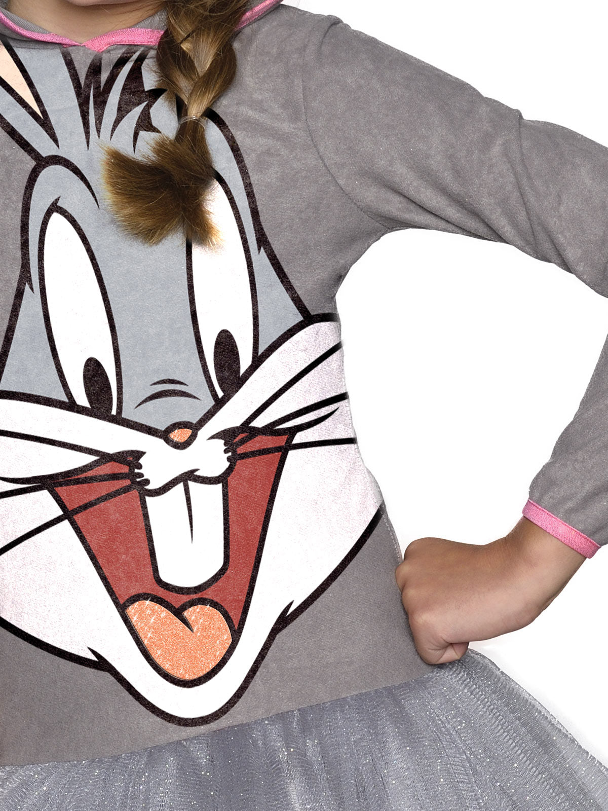 BUGS BUNNY GIRLS HOODED COSTUME, CHILD - Side