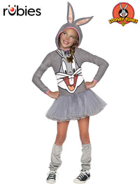 BUGS BUNNY GIRLS HOODED COSTUME, CHILD - Front